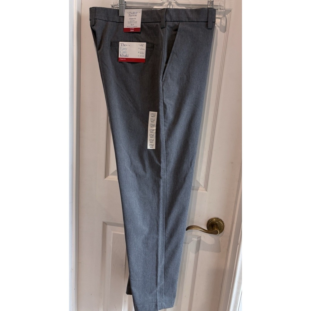 New Croft & Barrow The Easy Care Classic Fit Khaki Pants Men's Size 38 x 30 Gray